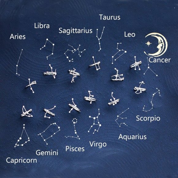 *925 Sterling Silver Zodiac Earrings Cuff-Pisces - Picture 2 of 5